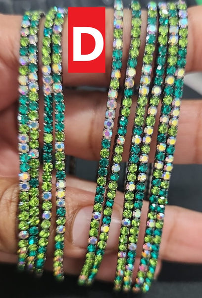 2mm Single Row S6 Rhinestone Elastic Bracelet "2"