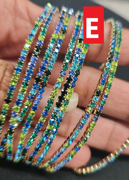 2mm Single Row S6 Rhinestone Elastic Bracelet "2"