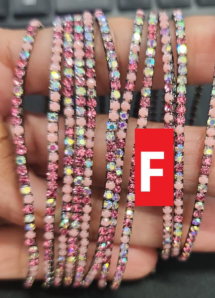 2mm Single Row S6 Rhinestone Elastic Bracelet "2"