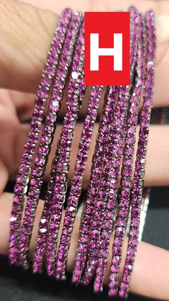 2mm Single Row S6 Rhinestone Elastic Bracelet "2"