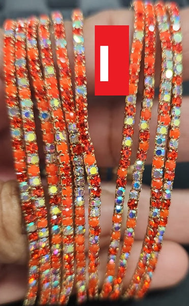 2mm Single Row S6 Rhinestone Elastic Bracelet "2"