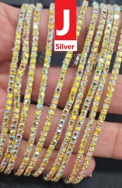 2mm Single Row S6 Rhinestone Elastic Bracelet "2"