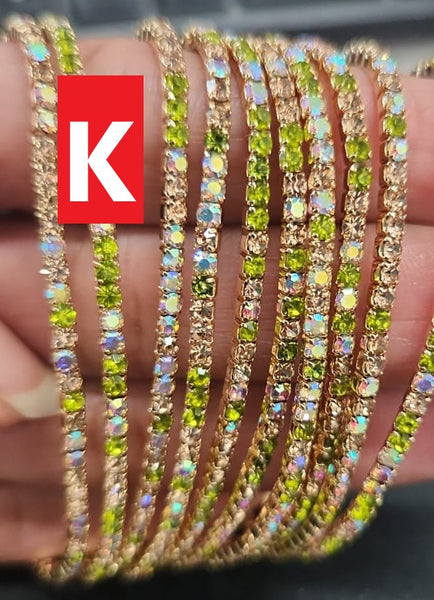 2mm Single Row S6 Rhinestone Elastic Bracelet "2"