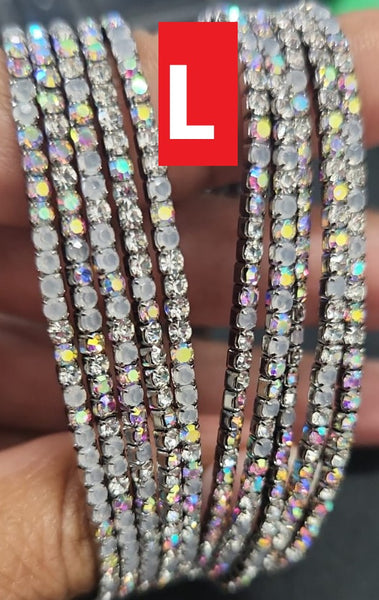 2mm Single Row S6 Rhinestone Elastic Bracelet "2"