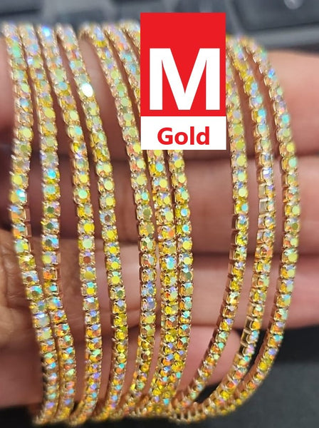 2mm Single Row S6 Rhinestone Elastic Bracelet "2"