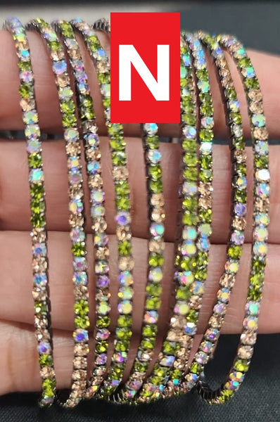 2mm Single Row S6 Rhinestone Elastic Bracelet "2"
