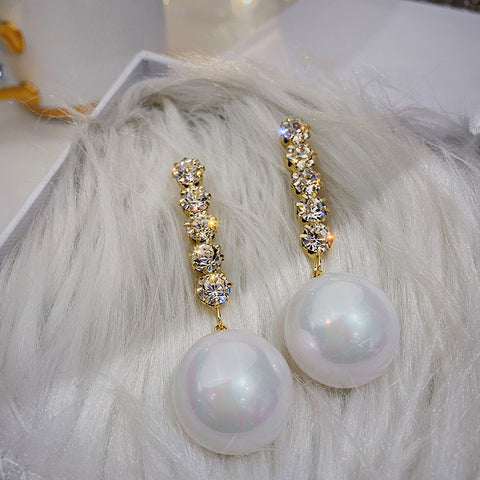 Big Pearl Dangle Earrings