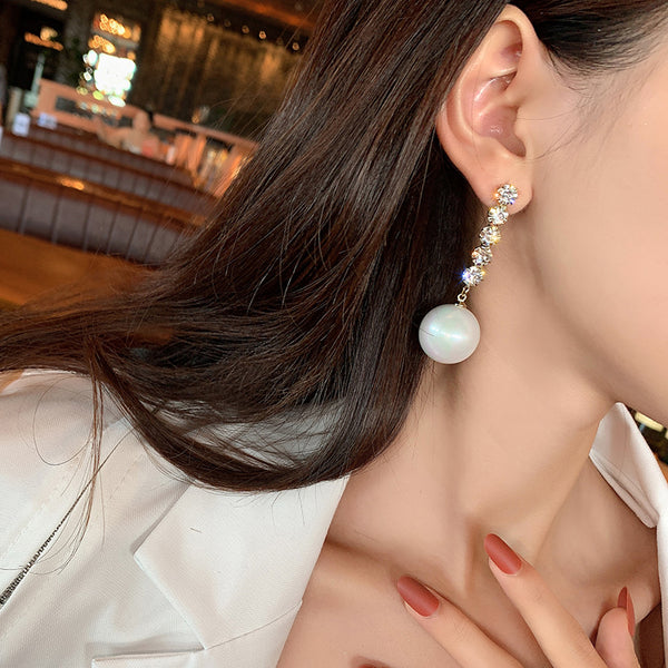 Big Pearl Dangle Earrings