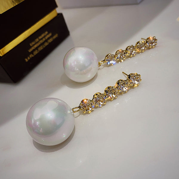 Big Pearl Dangle Earrings