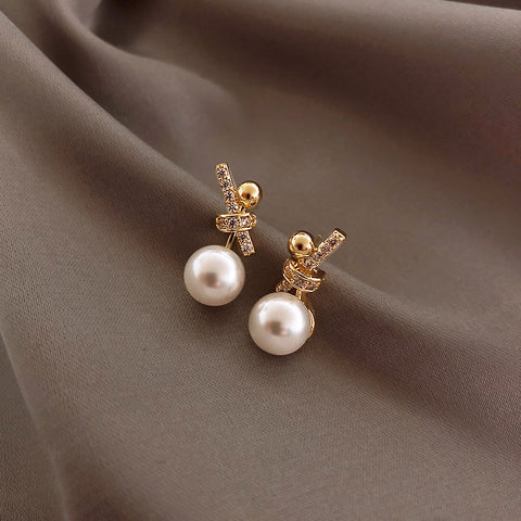 Simple Knotted Pearl Earrings