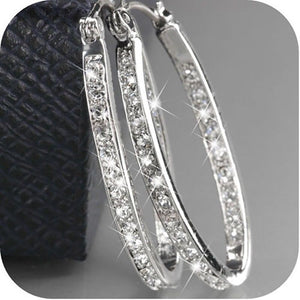 Small Silver Diamante Hoop