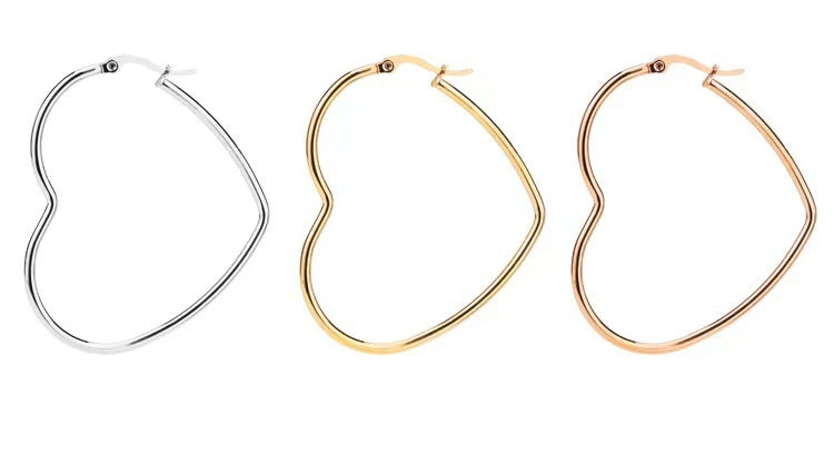 Stainless Steel Heart Earrings