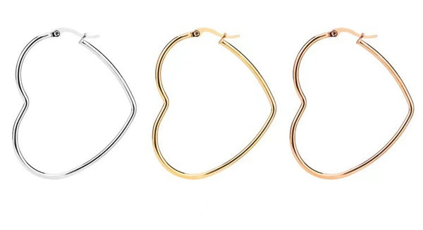 Stainless Steel Heart Earrings