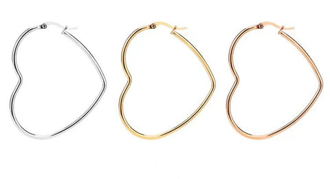 Stainless Steel Heart Earrings