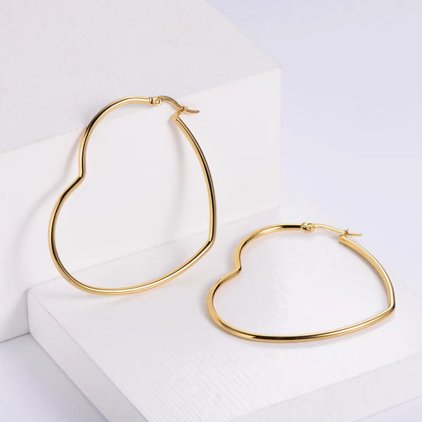 Stainless Steel Heart Earrings