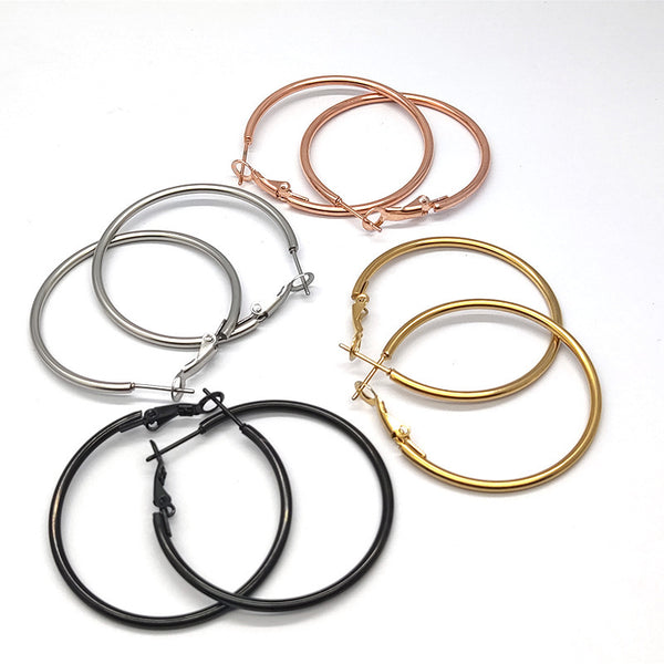 Stainless Steel Large Circle Earrings