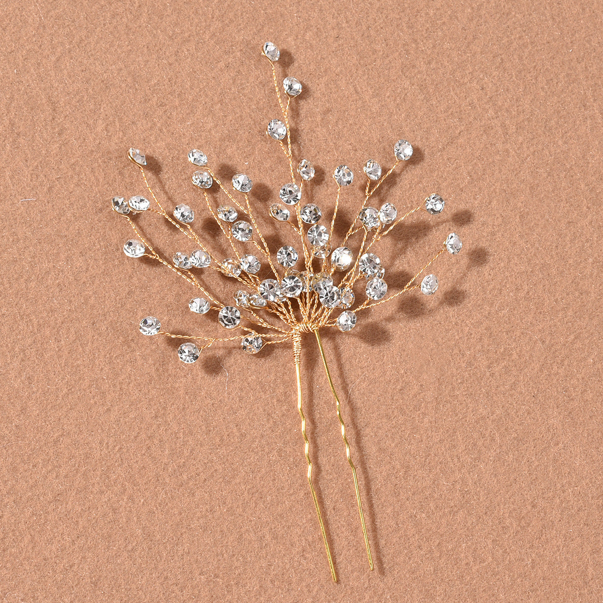 Gold Flower and Leaves Hair Combs