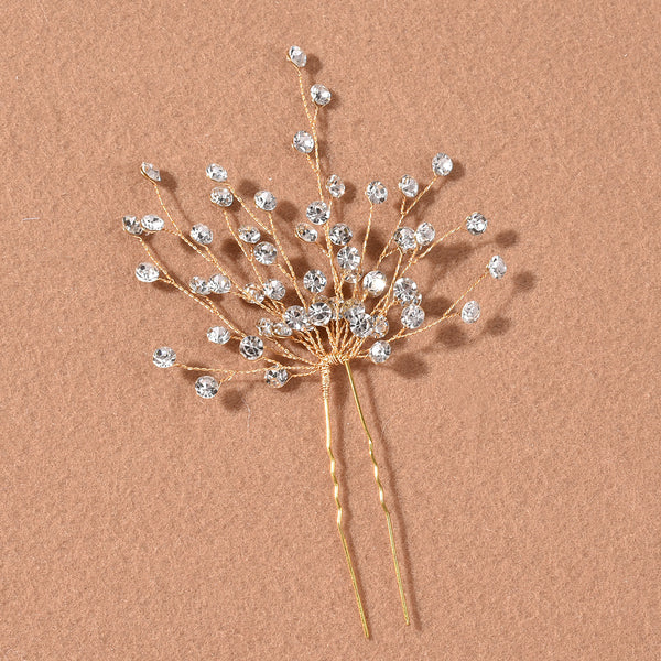 Gold Flower and Leaves Hair Combs