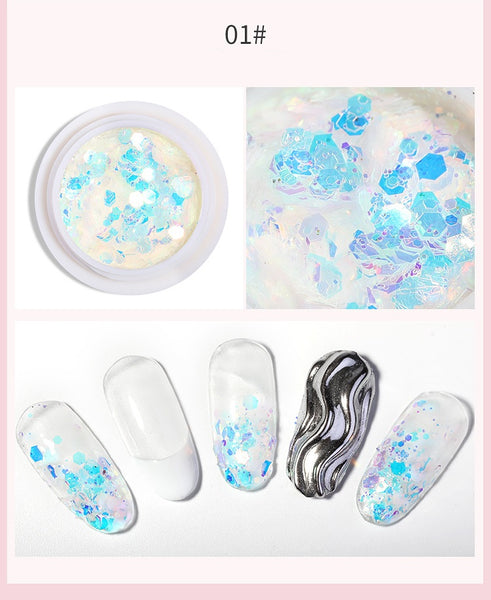 Nail Art Laser Glitter Sequins