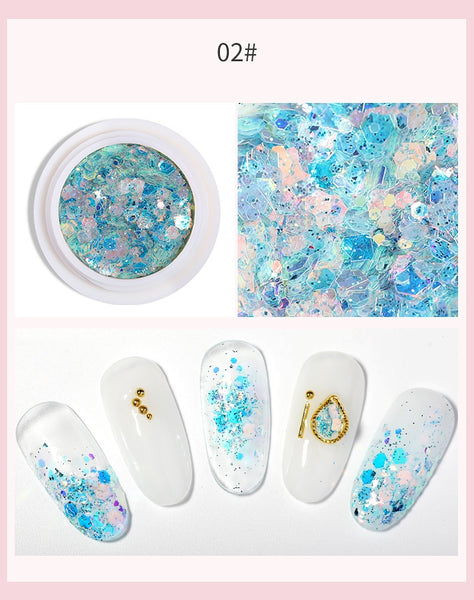 Nail Art Laser Glitter Sequins