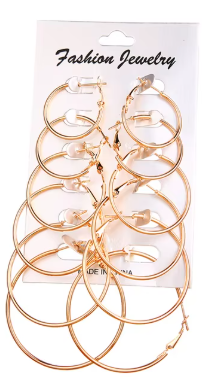 6pc Assorted Hoop Set