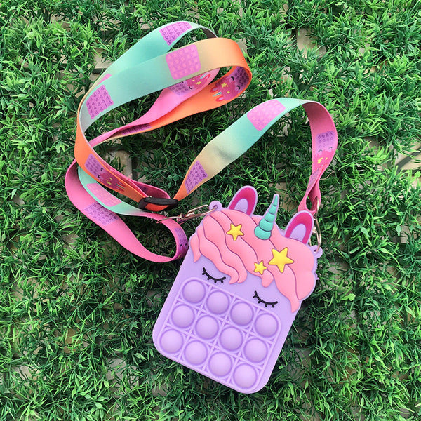 Mini Children Unicorn Silicone Messenger Bag