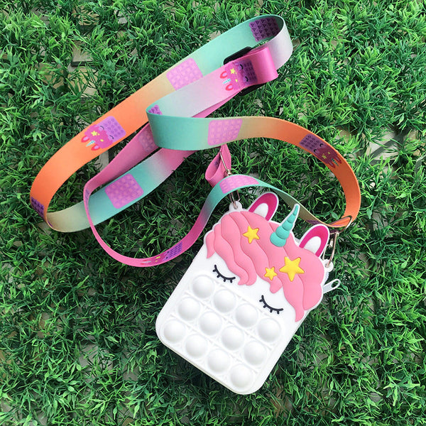 Mini Children Unicorn Silicone Messenger Bag