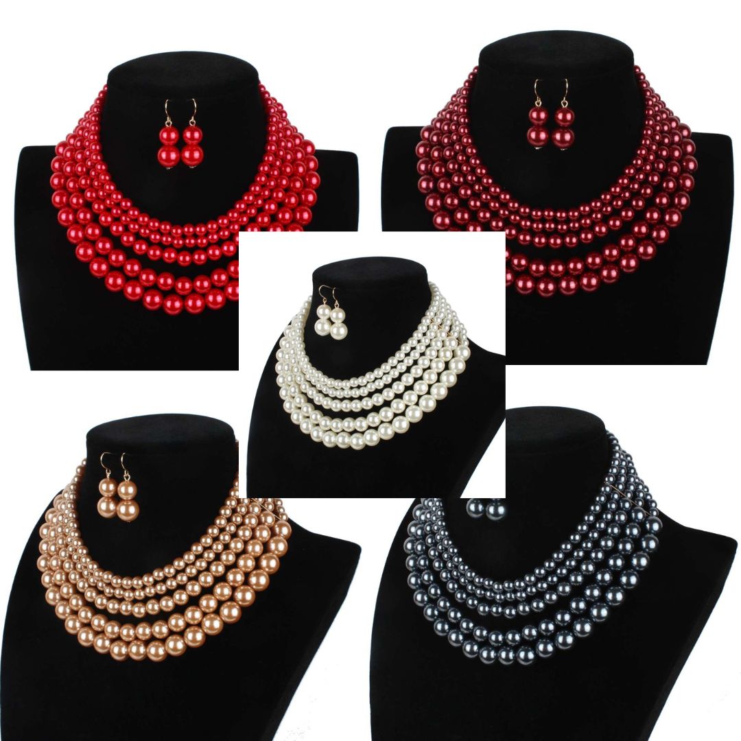 5 Layer String Pearl Set