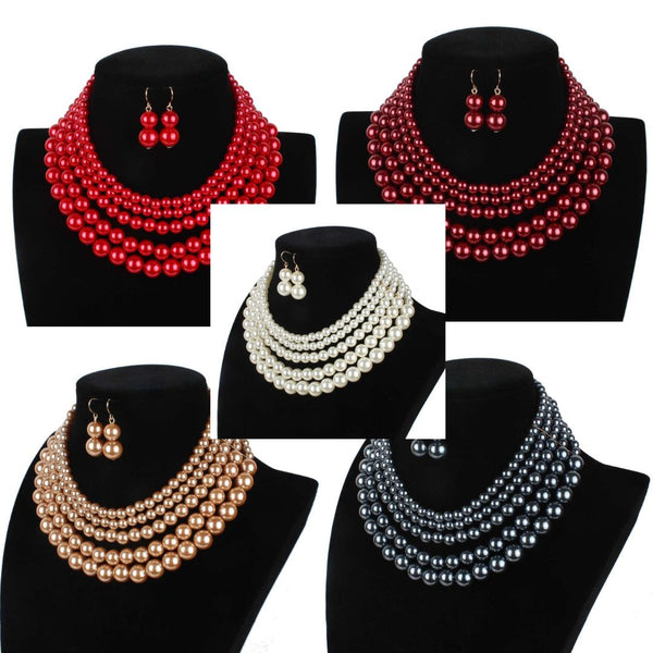 5 Layer String Pearl Set