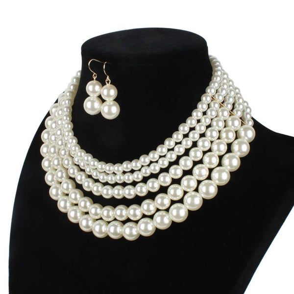 5 Layer String Pearl Set