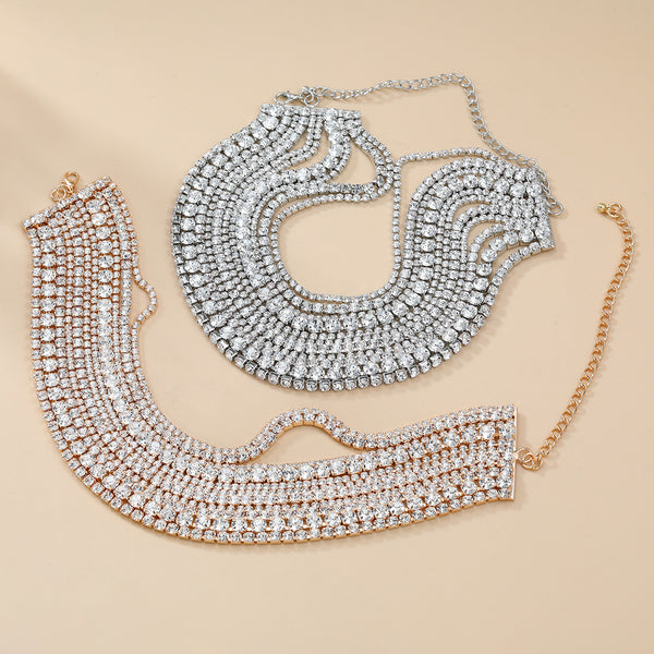 Multi-Layered Glass Diamond Necklace