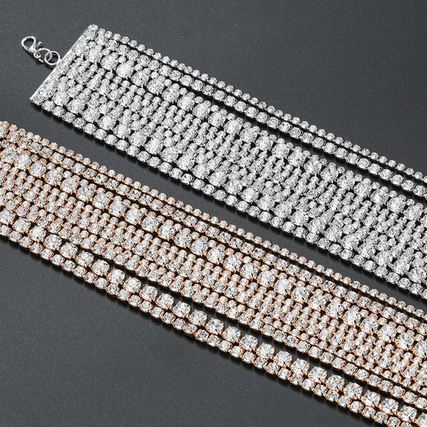 Multi-Layered Glass Diamond Necklace
