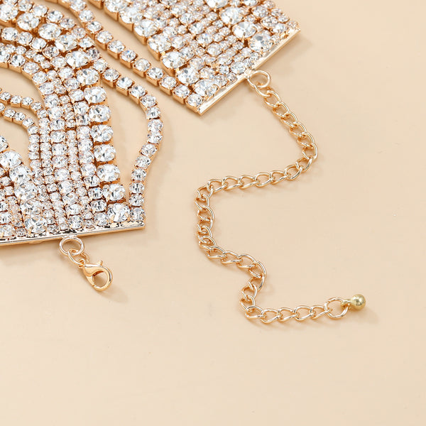 Multi-Layered Glass Diamond Necklace