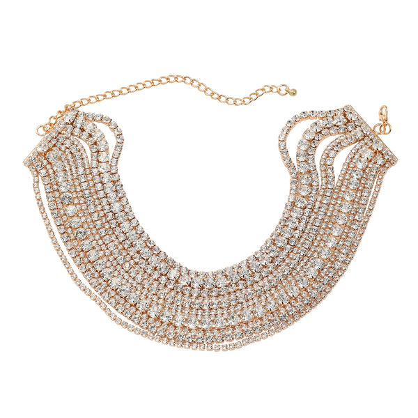 Multi-Layered Glass Diamond Necklace