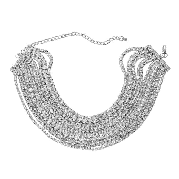 Multi-Layered Glass Diamond Necklace