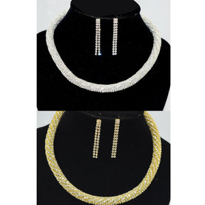 Thick Diamante Choker 2 Piece Set