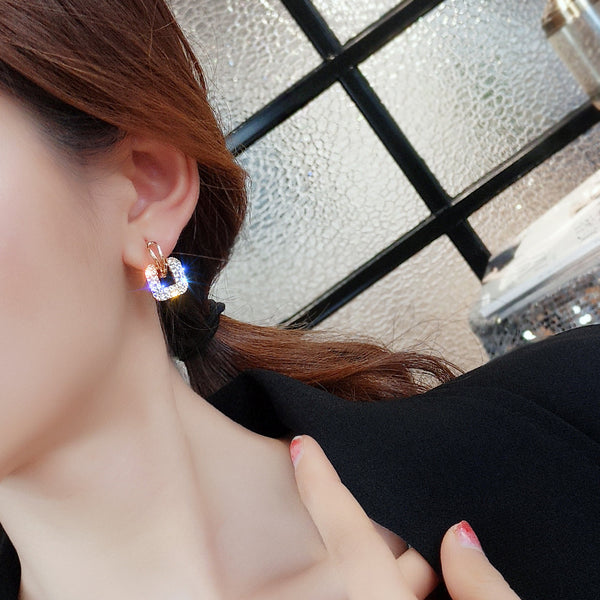 Cute & Classy Full Diamond Stud Earrings