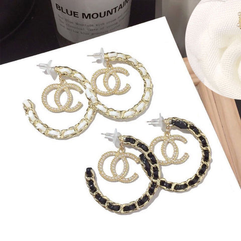 CC Letter Hoop Earrings