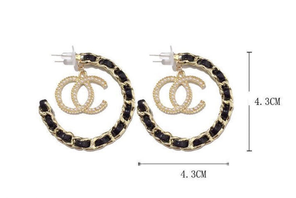 CC Letter Hoop Earrings