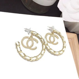 CC Letter Hoop Earrings