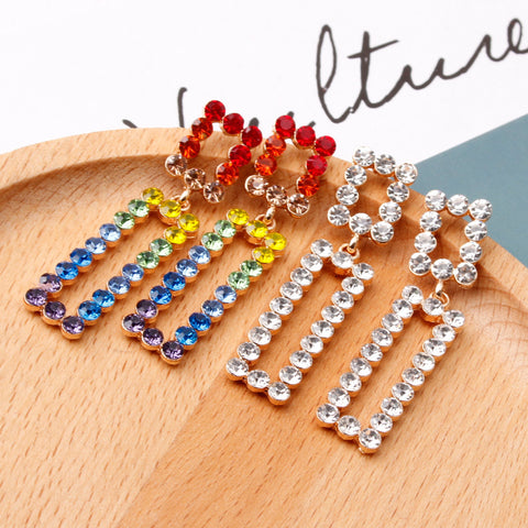 Simple Geometric Diamond Earrings