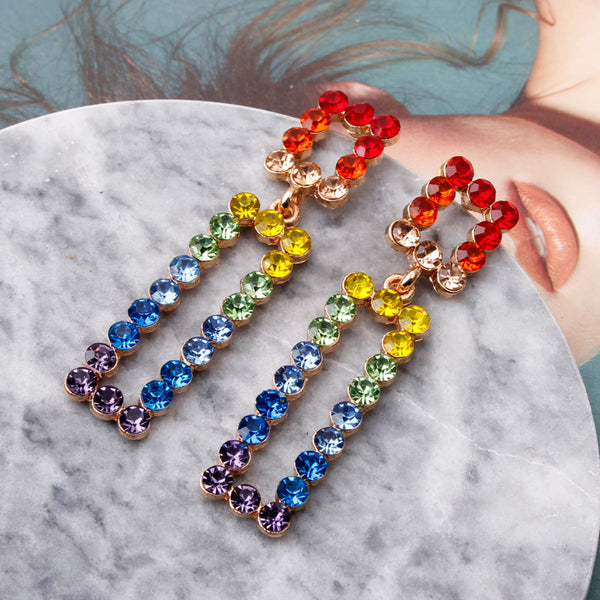 Simple Geometric Diamond Earrings