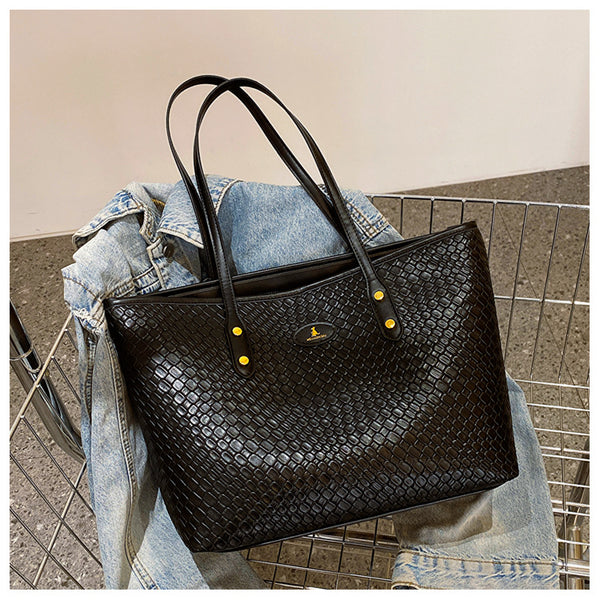 Woven Material Large Tote Bag