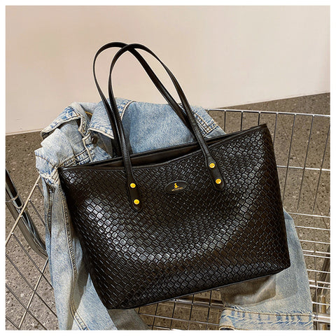 Woven Material Large Tote Bag