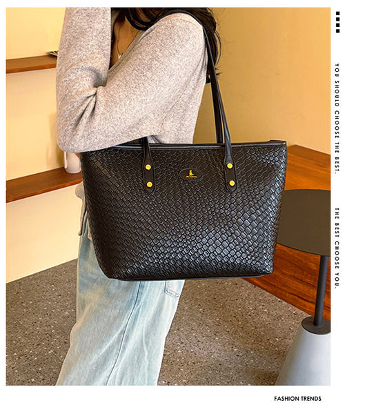 Woven Material Large Tote Bag