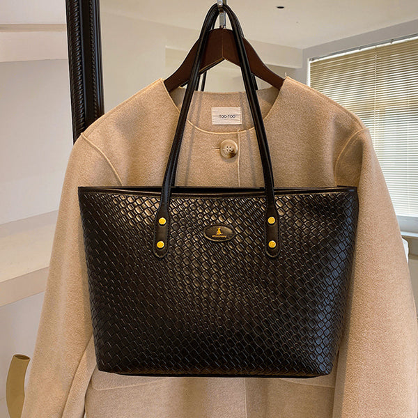 Woven Material Large Tote Bag