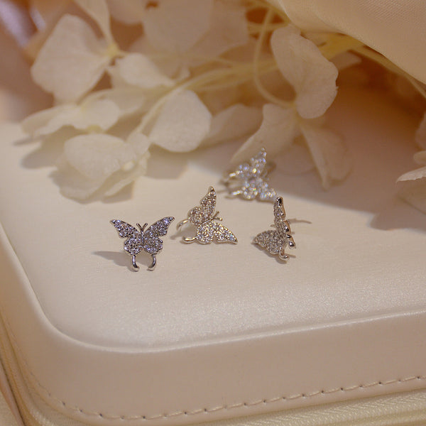 Light Lux Butterfly Earrings and Bone Stud Set