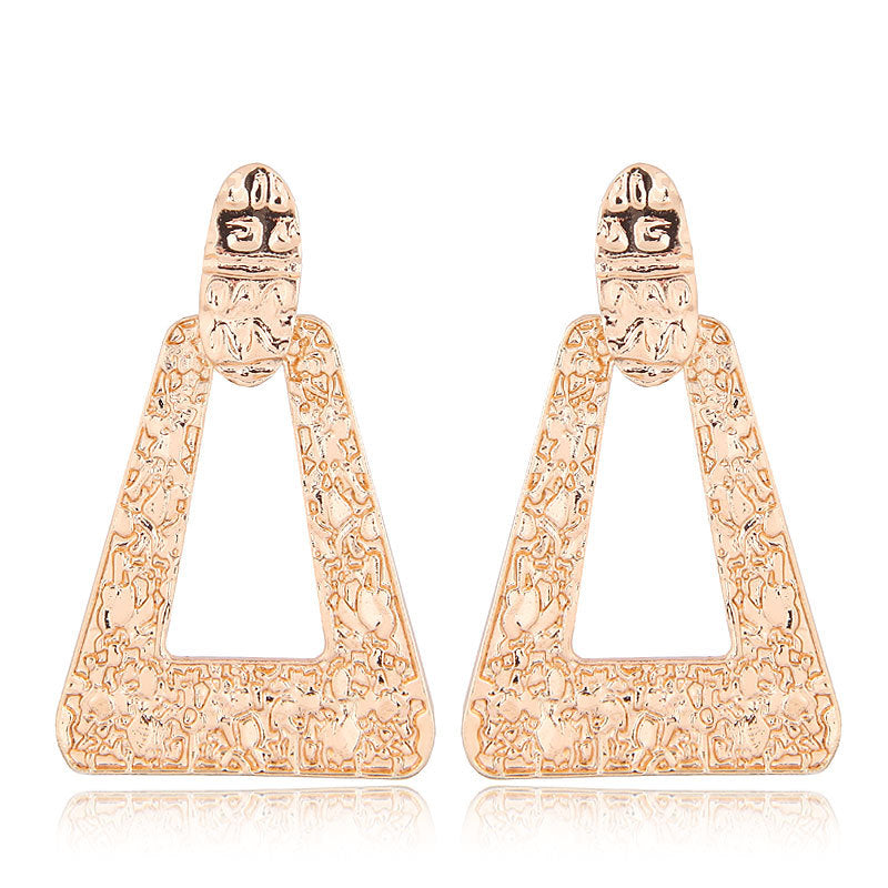 Retro Metal Geometric Triangle Earrings