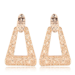 Retro Metal Geometric Triangle Earrings
