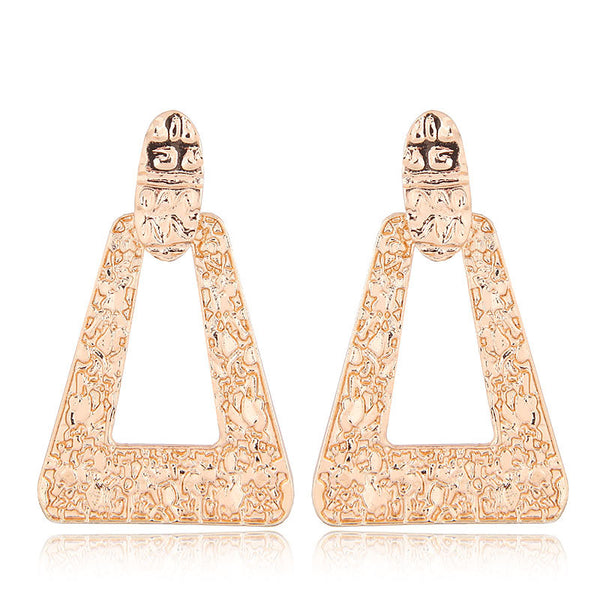 Retro Metal Geometric Triangle Earrings